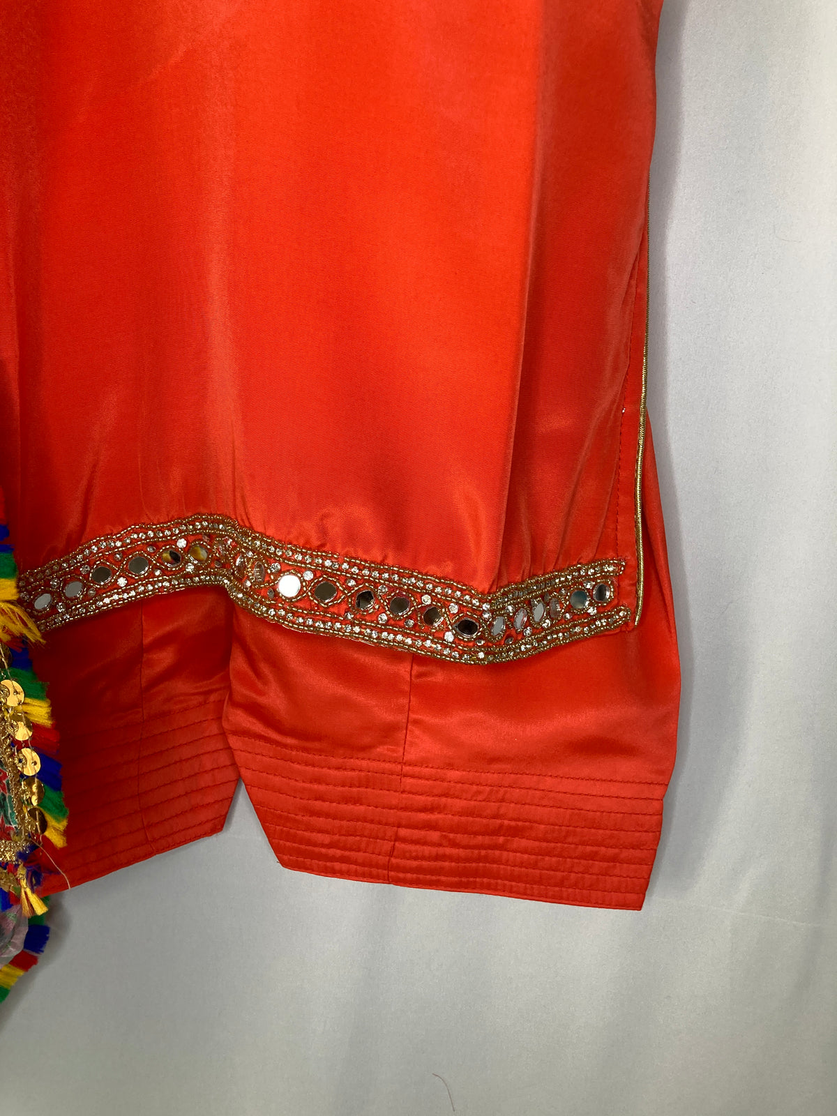 Girls vibrant orange Punjabi Suit – Kids Pakistani Patiala Salwar Kameez with Colourful Dupatta – Eid Outfit kbc018c3