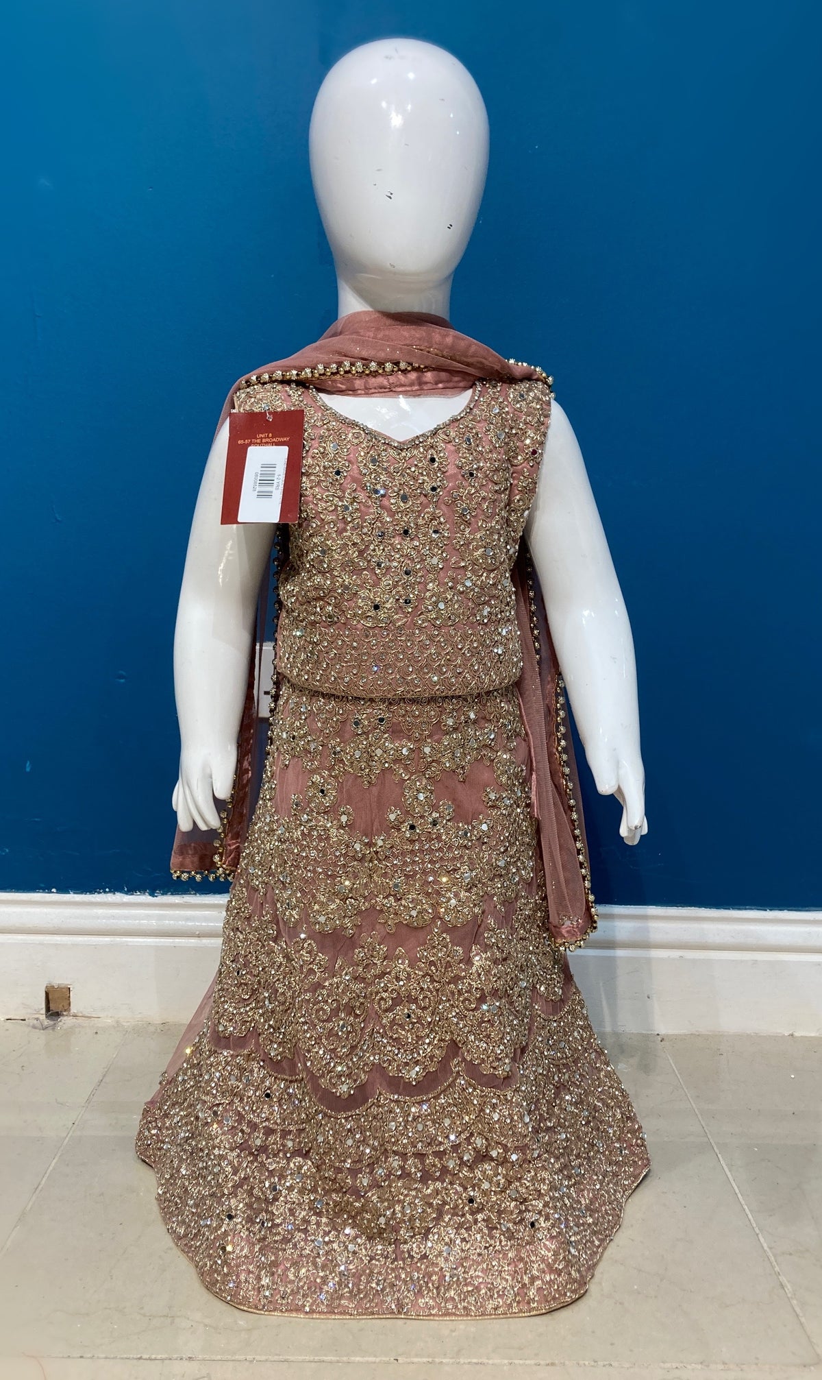 Sunehripari in dusty pink 1-4yrs KMO002C11