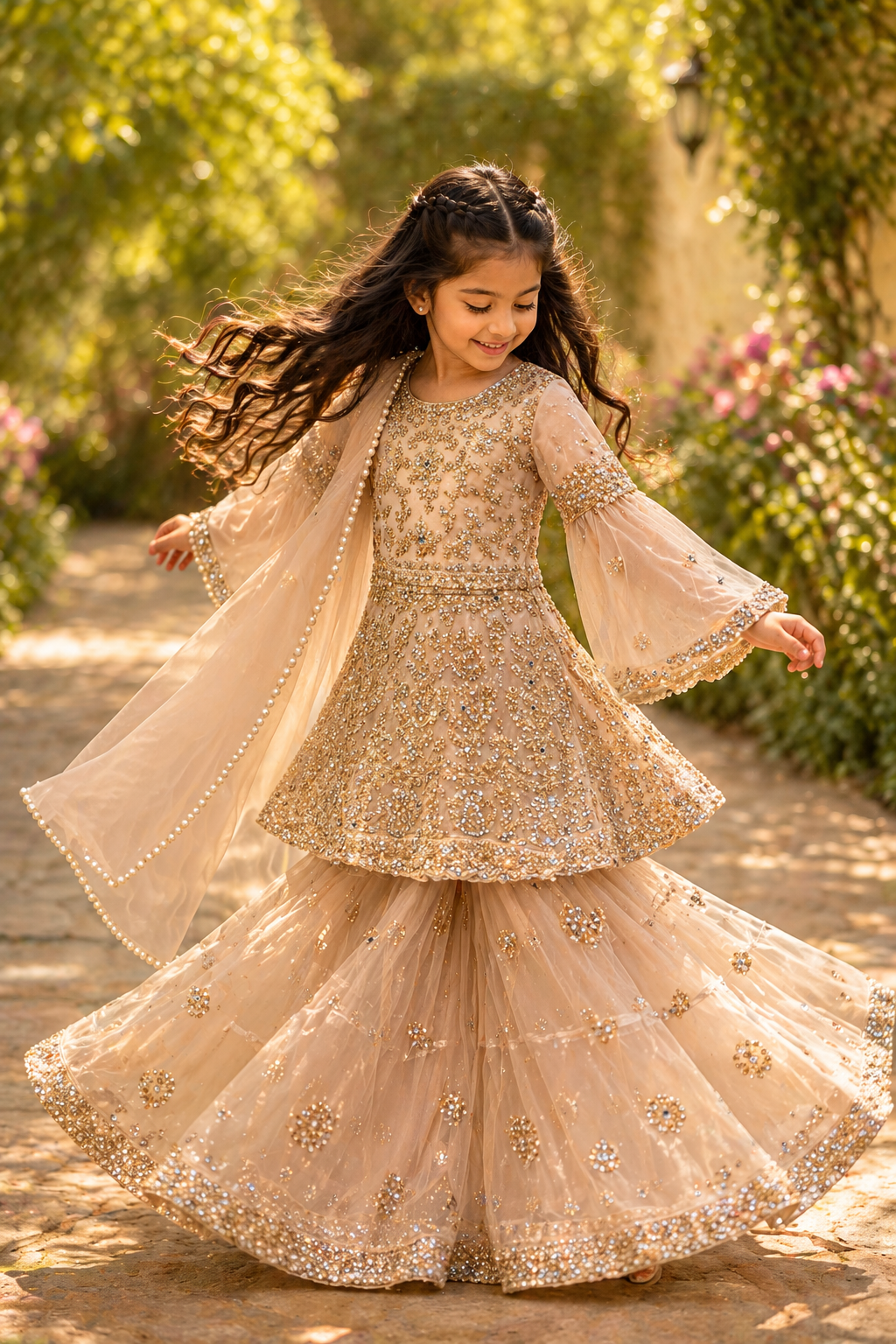 tila taj in beige 4-9 yrs kmo005c2