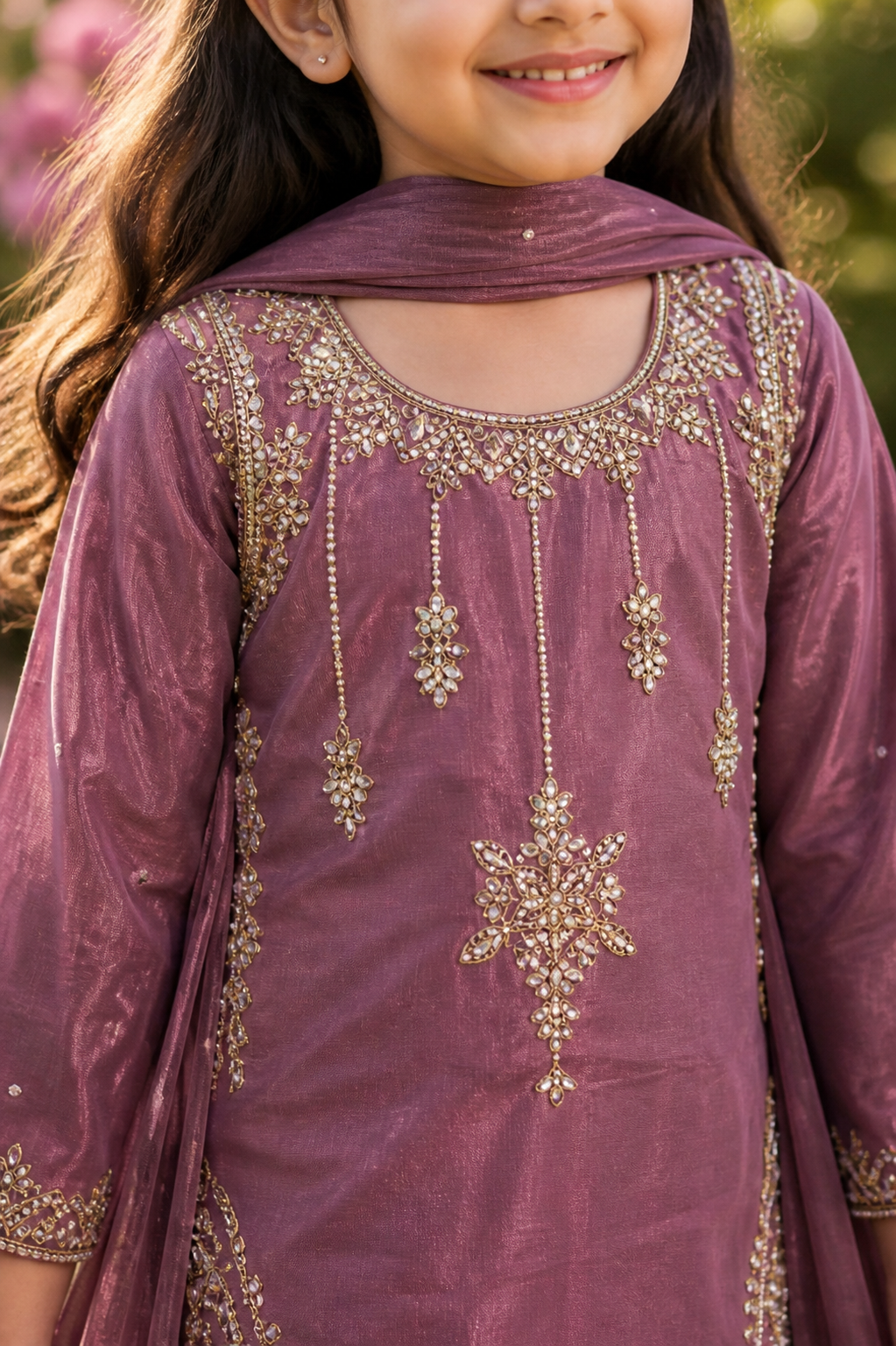chandsharara in dark lilac 2-9 yrs kme012c4