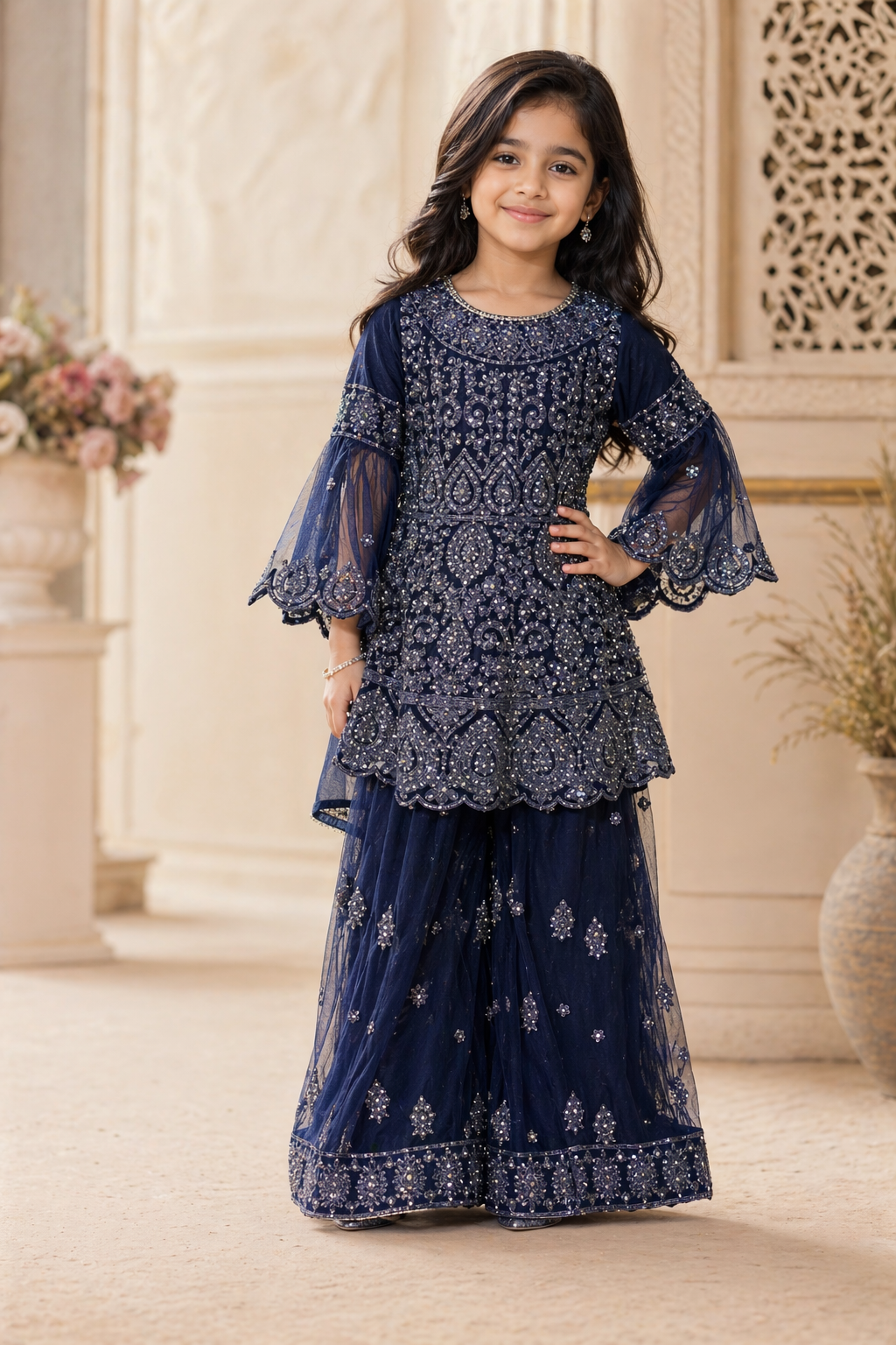 Meher in navy blue 4-9 YRS KMO003C4