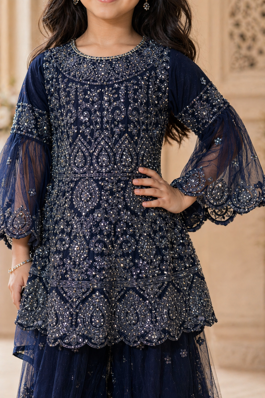 Meher in navy blue 4-9 YRS KMO003C4