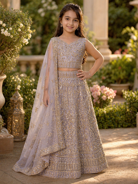 Kohinoor lehenga in lilac 3-9 YRS AF010C1