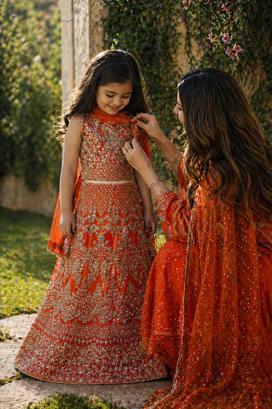 SUNEHRIPARI IN ORANGE 4-9 YRS KMO002C5