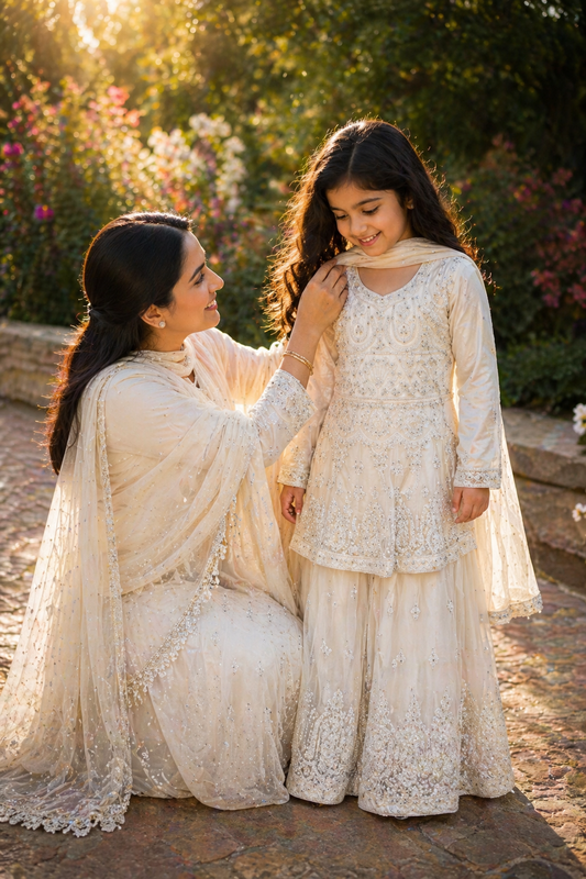 DEVANGI IN WHITE 3-9 YRS KME000C8