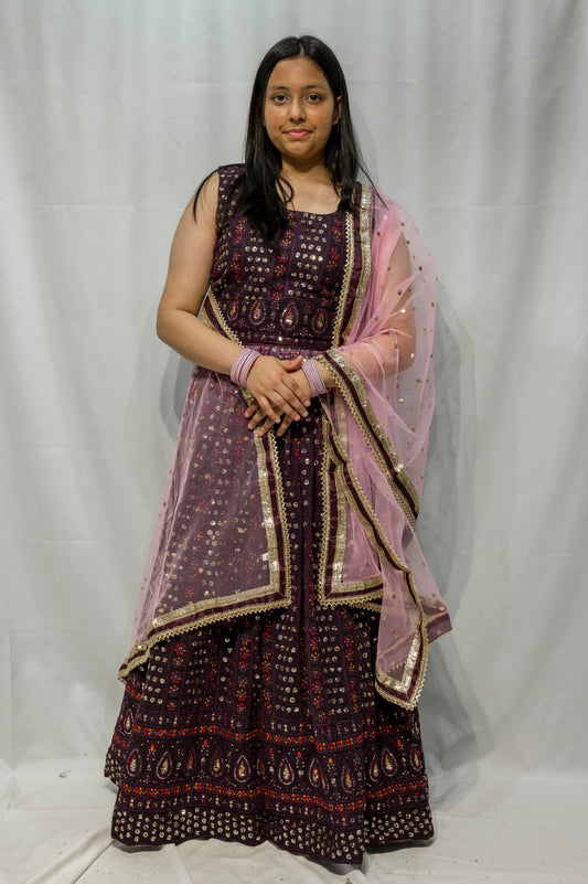 Purple Embroidered Lehenga Choli for Women – Pakistani Wedding & Mehndi Outfit kaf015c2