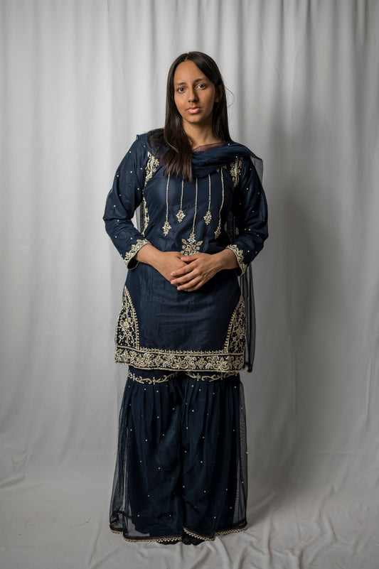 chandsharara in navy blue kme012c13