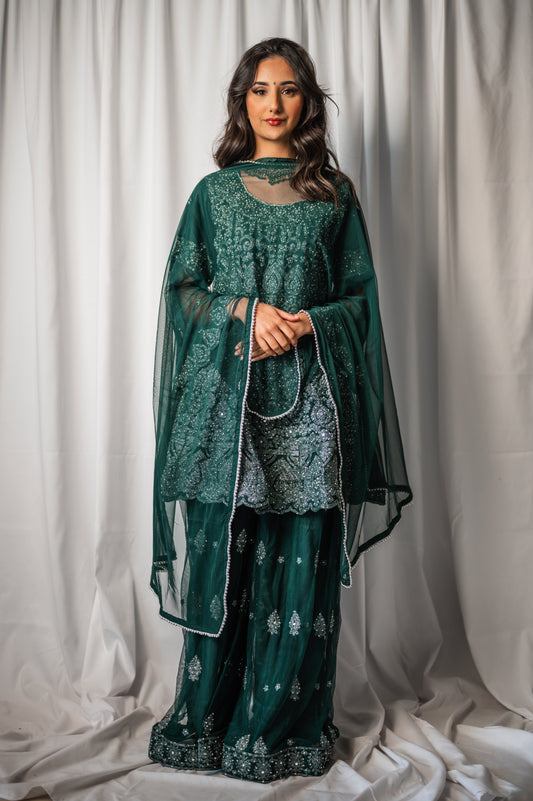 Meher in bottle green petite KMO003C1