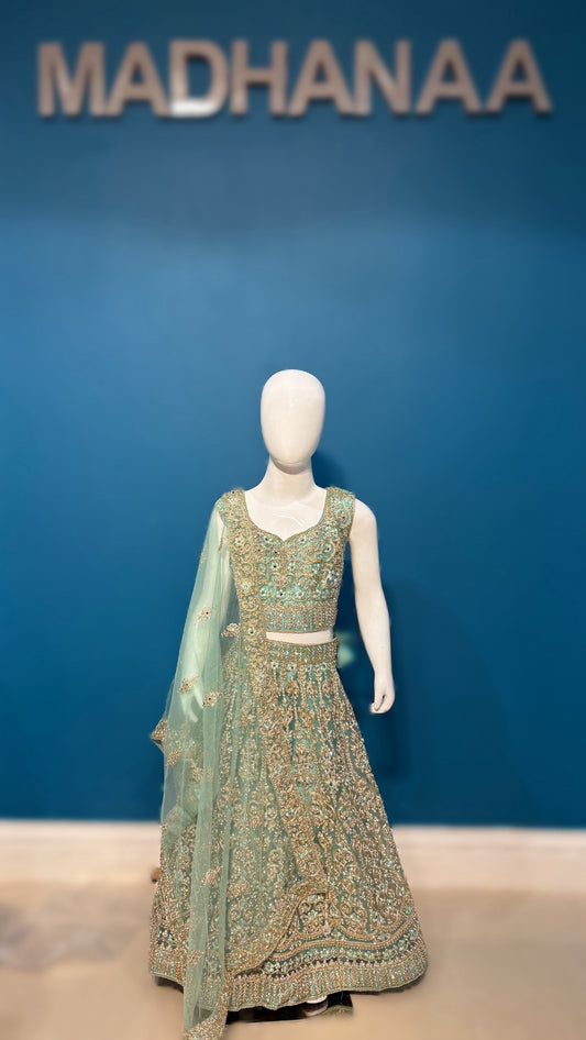 Kohinoor lehenga in mint green 3-9 YRS AF010C2