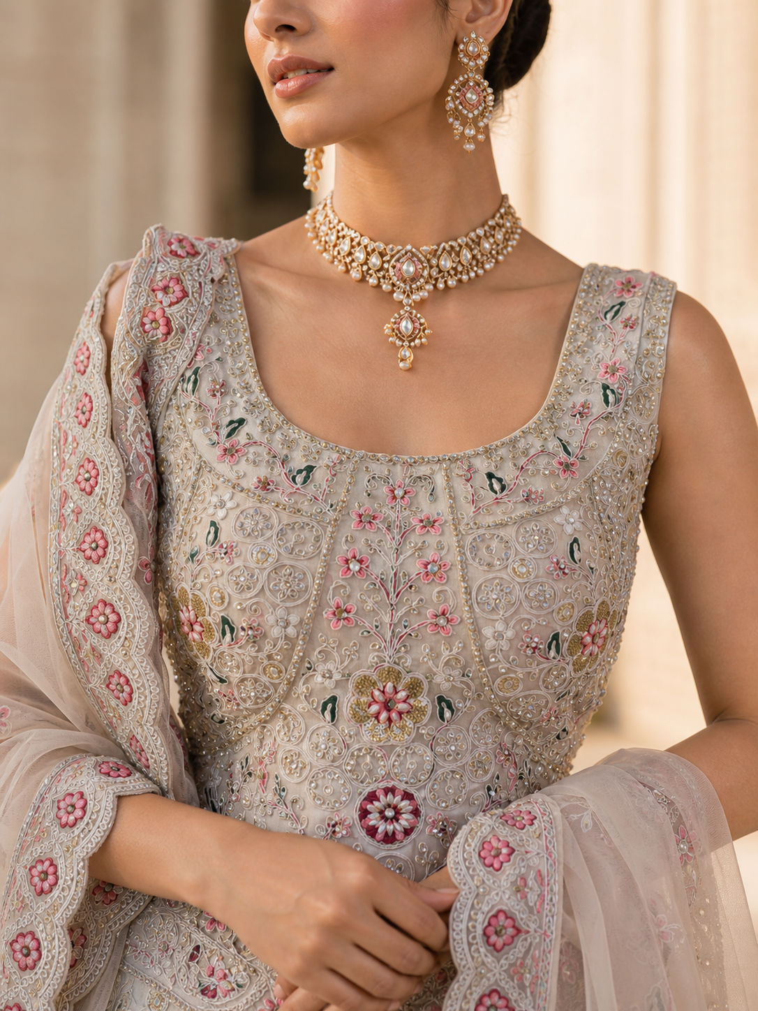 off white traditional indian peacock lehenga